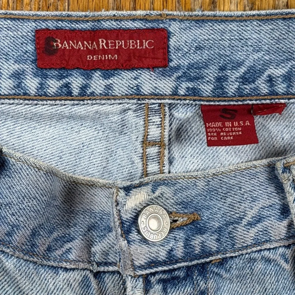 Banana Republic Denim Mens 38x32 Light Wash Straight Leg Jeans USA Made Vintage